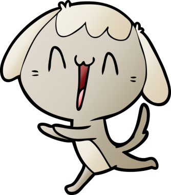 Bir insan tarafından çizilmiş şirin bir çizgi film köpeği.