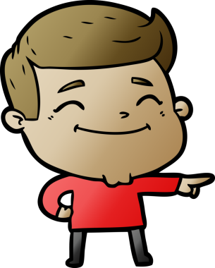 Bir insan tarafından çizilmiş mutlu çizgi film adamı.