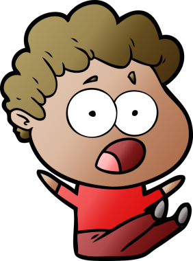 Bir insan tarafından çizilmiş bir karikatür adamı şaşkınlıkla nefes nefese kaldı.