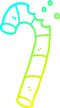 Bir insan tarafından çizilmiş pembe şeker kamışının soğuk çizgi çizimi.