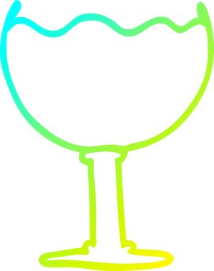 Bir insan tarafından çizilmiş bir bardak şarabın soğuk gradyan çizgisi.