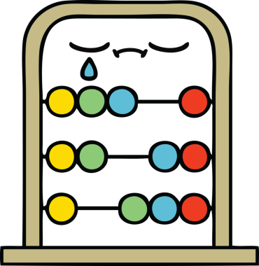 Bir insan tarafından çizilmiş abaküs karikatürü.