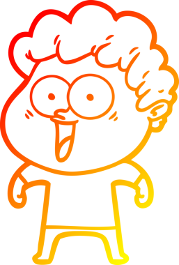 Bir insan tarafından çizilmiş mutlu bir adamın çizgi çizimi.