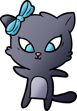 Bir insan tarafından çizilmiş çizgi film kedisi.