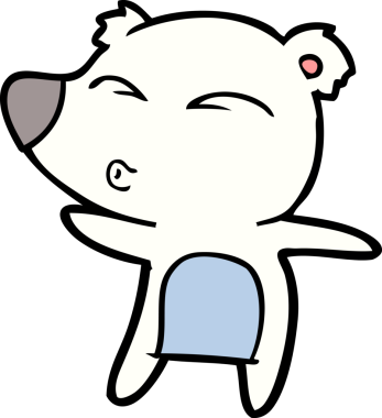 Bir insan tarafından çizilmiş kutup ayısı karikatürü