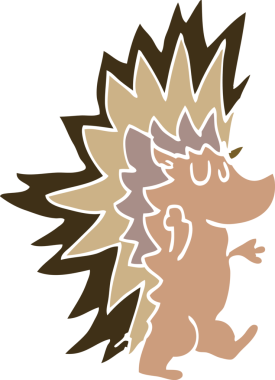 Bir insan tarafından çizilmiş çivili kirpi.