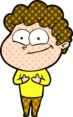 Bir insan tarafından çizilmiş mutlu bir adam.