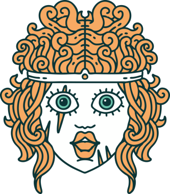 Retro Dövme Tarzı İnsan Barbar Karakteri