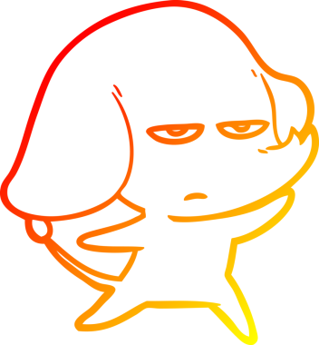 Bir insan tarafından çizilmiş kızgın bir fil çizimi.