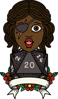 Retro Dövme Tarzı Bir insan tarafından çizilmiş 20 zarlı düzenbaz insan