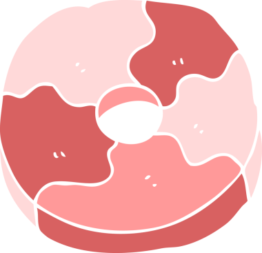 Bir insan tarafından çizilmiş düz renkli çizgi film bisküvisi