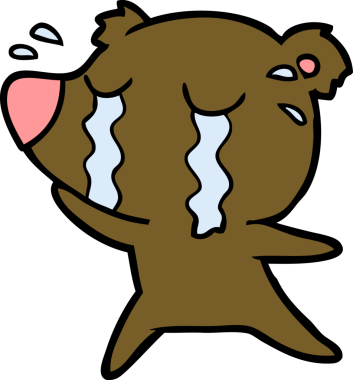 Bir insan tarafından çizilmiş ağlayan ayı.