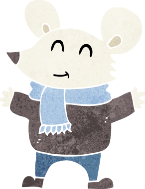 bir insan tarafından çizilmiş çizgi film faresi