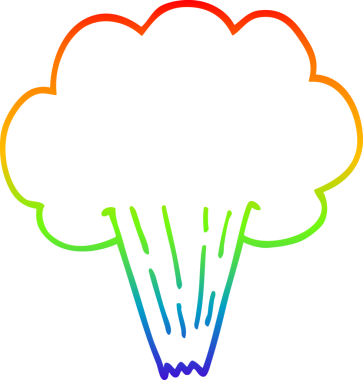 Gökkuşağı gradyan çizgi çizimi Bir insan tarafından çizilen hava fırtınası çizgi filmi