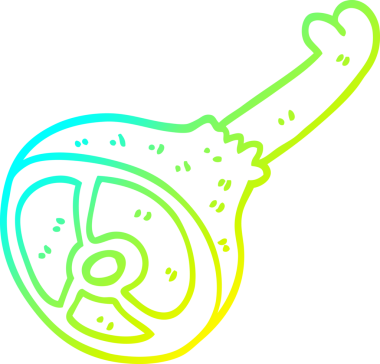 Bir insan tarafından çizilmiş iyi pişmiş etin soğuk gradyan çizimi