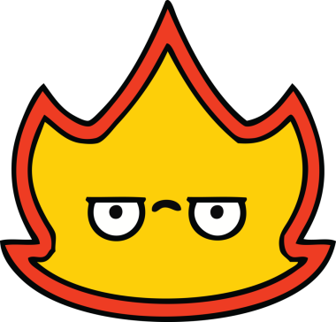 Bir insan tarafından çizilmiş güzel bir ateş karikatürü.