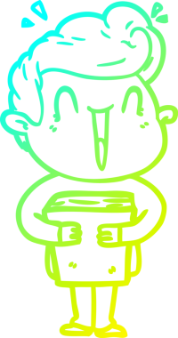 Bir insan tarafından çizilmiş, heyecanlı bir çizgi film çizimi.