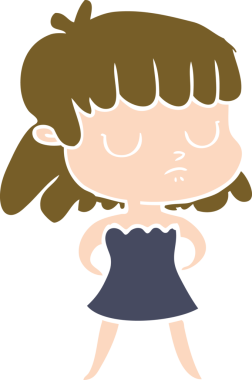 Bir insan tarafından çizilmiş düz renk çizgi film.