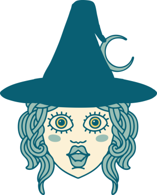 Bir insan tarafından çizilmiş Retro Dövme Biçimi insan büyücüsü karakteri