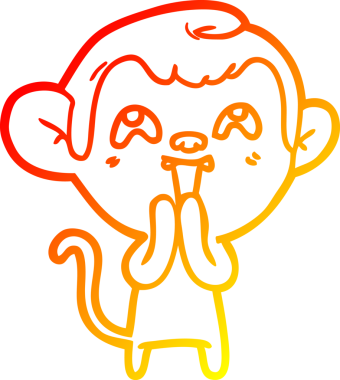 İnsan tarafından çizilmiş çılgın bir çizgi maymunun sıcak çizgi çizimi