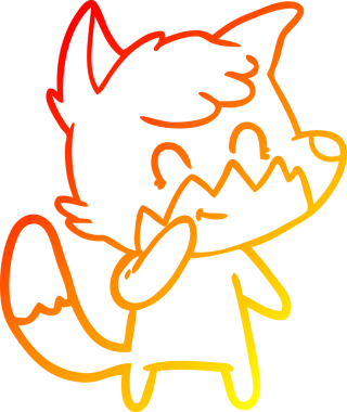 Bir insan tarafından çizilmiş, karikatür, arkadaş canlısı tilki çizimi.