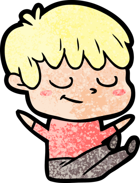 Bir insan tarafından çizilmiş mutlu çocuk çizgi filmi.