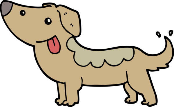 Bir insan tarafından çizilmiş çizgi film köpeği.