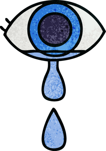 Bir insan tarafından çizilmiş ağlayan gözün retro grunge dokusu.