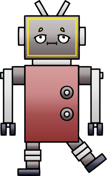 Bir insan tarafından çizilmiş bir robotun gölgelenmiş çizimi