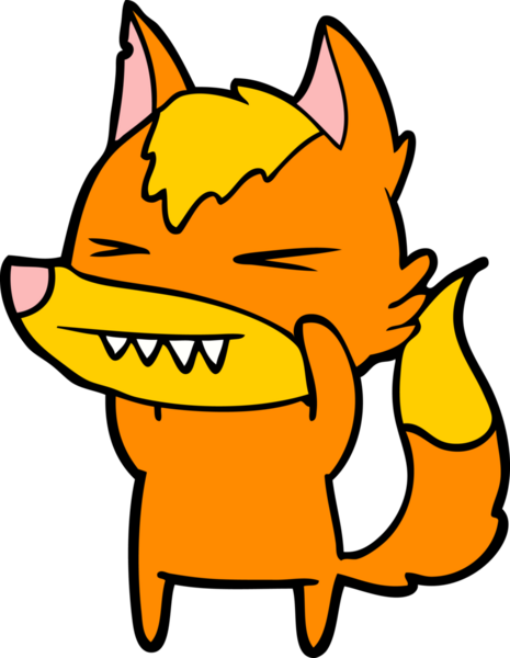 Bir insan tarafından çizilmiş tilki çizgi film karakteri