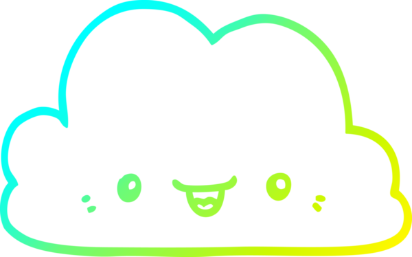 Bir insan tarafından çizilmiş soğuk bir çizgi film bulutunun çizimi.