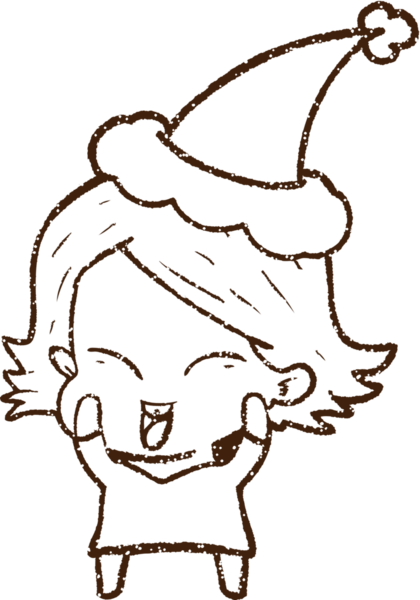 Bir insan tarafından çizilen Noel Kadını Kömür Çizimi