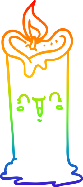 gökkuşağı gradyan çizgi çizimi bir insan tarafından çizilmiş mutlu mum