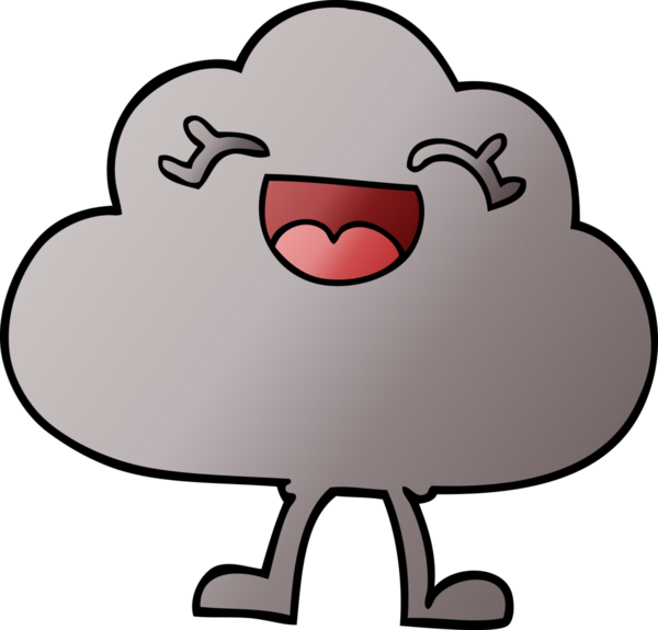 karikatür mutlu gri bulut bir insan tarafından çizilmiş