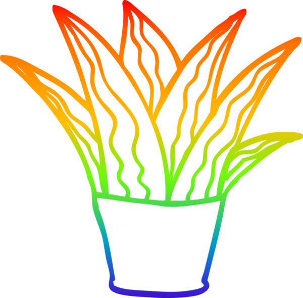 gökkuşağı gradyan çizgi çizimi bir insan tarafından çizilmiş bir karikatür ev bitkisi