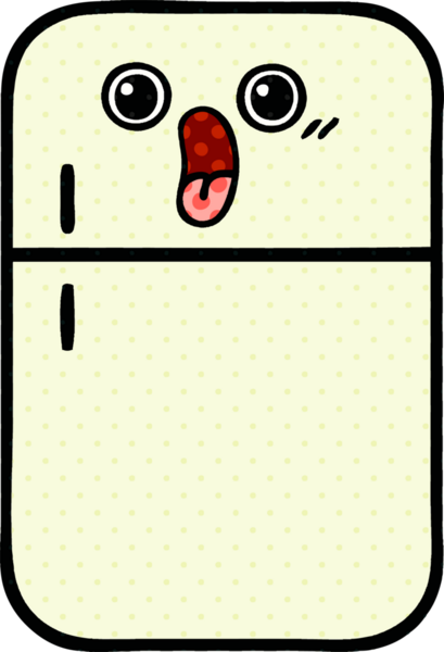 Bir insan tarafından çizilmiş buzdolabı karikatürü.