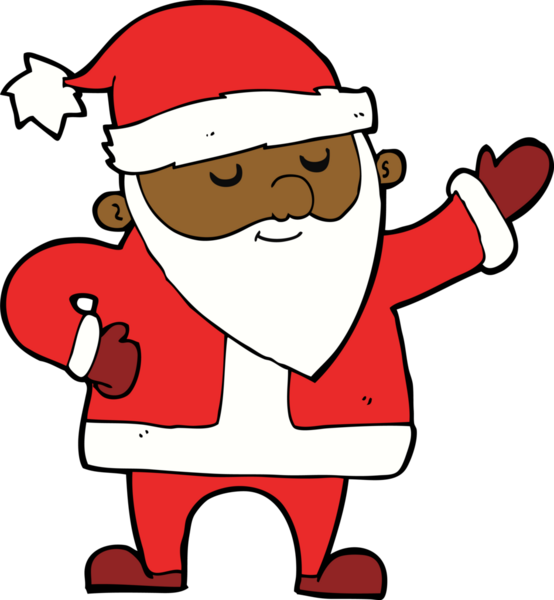 Bir insan tarafından çizilmiş Noel Baba çizgi filmi.