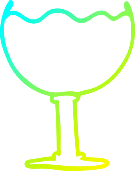 Bir insan tarafından çizilmiş bir bardak şarabın soğuk gradyan çizgisi.