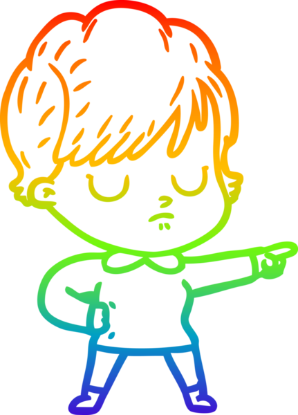 gökkuşağı gradyan çizimi bir insan tarafından çizilmiş bir karikatür kadın