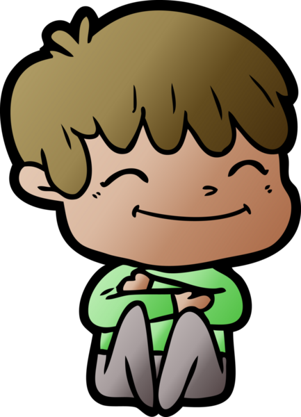 Bir insan tarafından çizilmiş mutlu çocuk çizgi filmi.