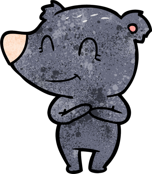 Bir insan tarafından çizilmiş dost canlısı ayı çizgi filmi.