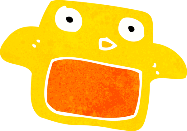 Bir insan tarafından çizilmiş çizgi film kuşu.