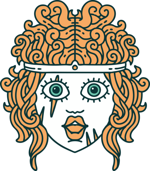 Retro Dövme Tarzı İnsan Barbar Karakteri