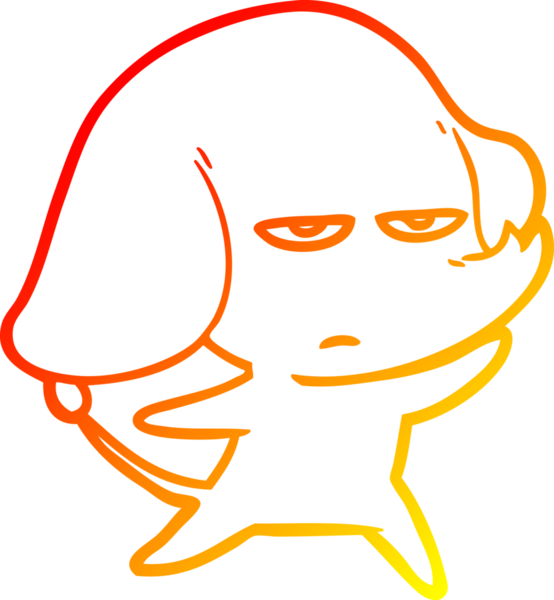 Bir insan tarafından çizilmiş kızgın bir fil çizimi.