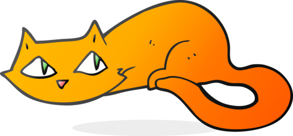 Bir insan tarafından çizilmiş serbest çizim çizgi film kedisi.