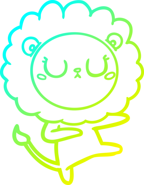 Bir insan tarafından çizilen çizgi film aslanının soğuk çizgi çizimi.