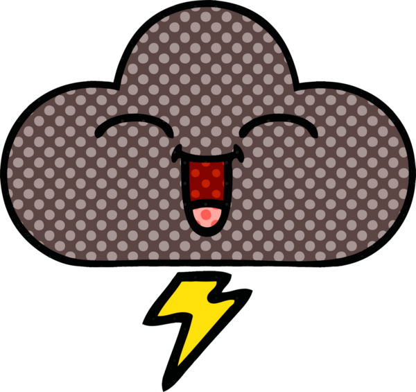 Bir insan tarafından çizilmiş bir fırtına bulutunun karikatürü.