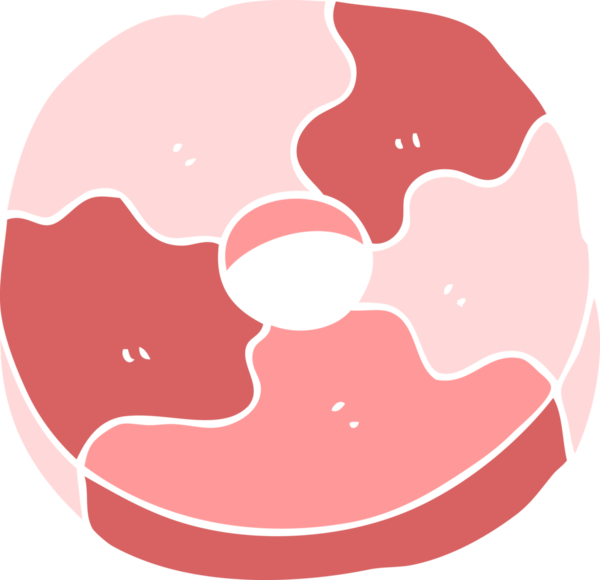 Bir insan tarafından çizilmiş düz renkli çizgi film bisküvisi