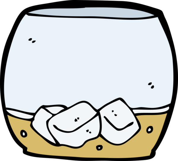 Bir insan tarafından çizilmiş bardakta viski.