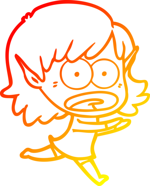 Bir çizgi film karakteri çizimi bir insan tarafından çizilmiş elf kızı şok etti.